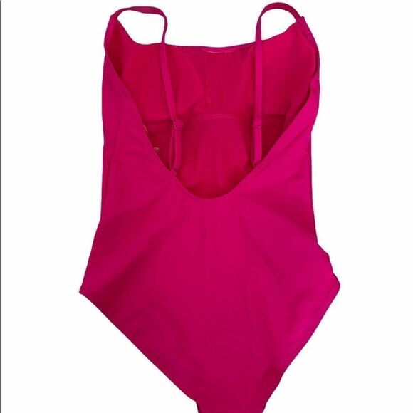 NWOT Hot Pink One Piece Graphic Bathing Suit M - Picture 2 of 7